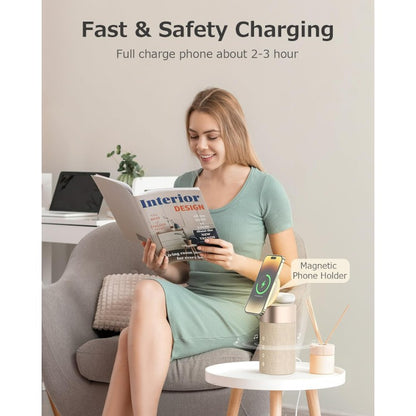 Bluetooth zvočniki ''COLSUR'' z nočno lučko, 2 v 1 brezžična polnilna postaja