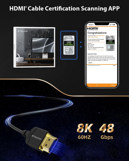 Ultra tanek HDMI kabel 2.1, 8K 1m