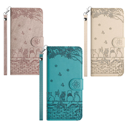 Preklopna torbica "Cat" za Samsung Galaxy S24 Ultra – Infostyle – Modra / Ekološko usnje + TPU silikon
