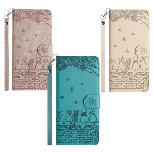 Preklopna torbica "Cat" za Samsung Galaxy S24 Ultra – Infostyle – Modra / Ekološko usnje + TPU silikon