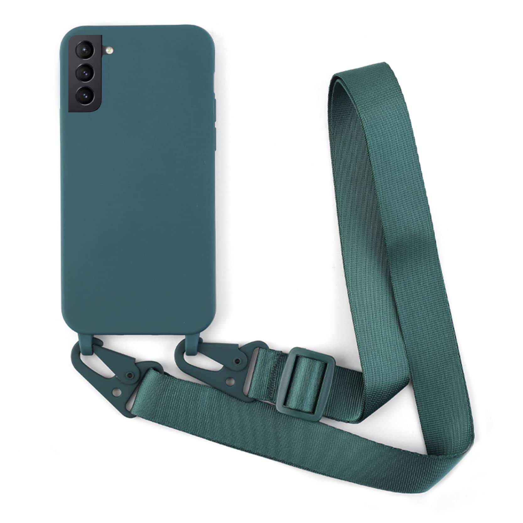 2ndspring silikonski ovitek z vrvico za samsung galaxy s24 temno zelena