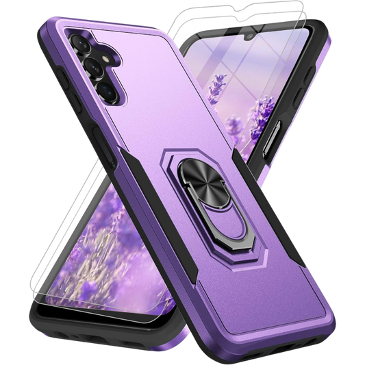 Ovitek za telefon ''Ring'' z zaščito za kamero + zaščitno steklo za Samsung Galaxy A54 5G – Infostyle – Vijolična