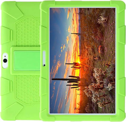10,1-palčni silikonski ovitek za TOSCIDO / Dragon Touch / Alldocube / ACEPAD in druge tablice – zelena, zložljivo stojalo