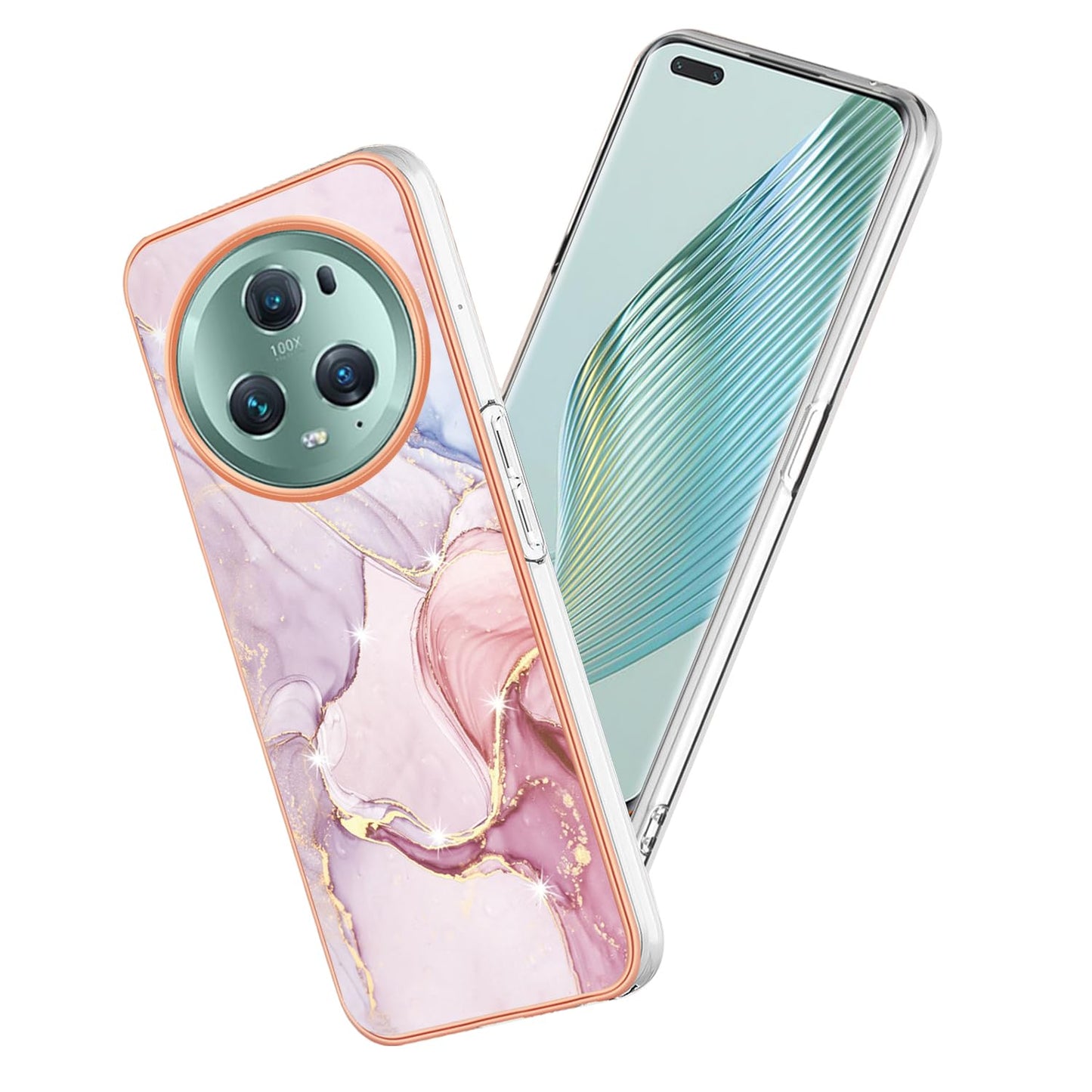 HAOYE marble gradient ovitek za Honor Magic 5 Pro – roza