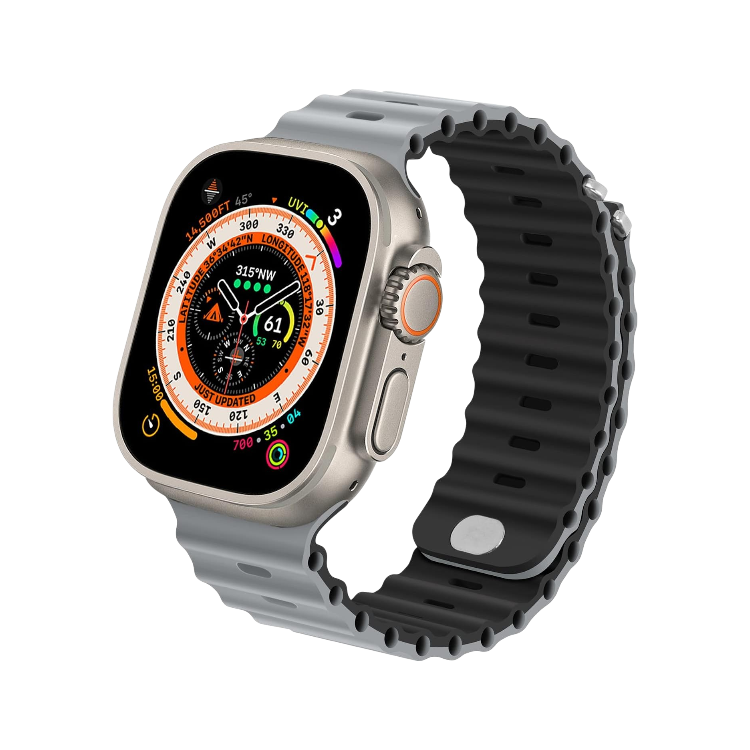Pašček "Anlinser" za Apple Watch Ultra 2/Ultra SE Series 9 8 7 6 5 4 3 (49/45/44/42mm) črno-siva – Infostyle – Siva