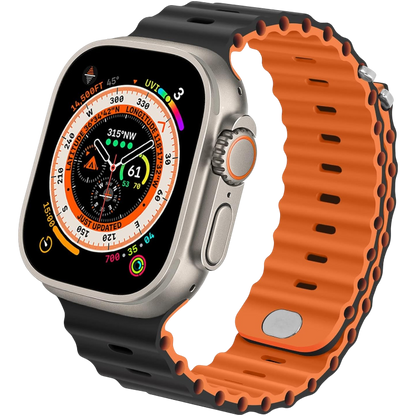 Pašček "Anlinser" za Apple Watch Ultra 2/Ultra SE Series 9 8 7 6 5 4 3 (49/45/44/42mm) črno-oranžna – Infostyle – Oranžn