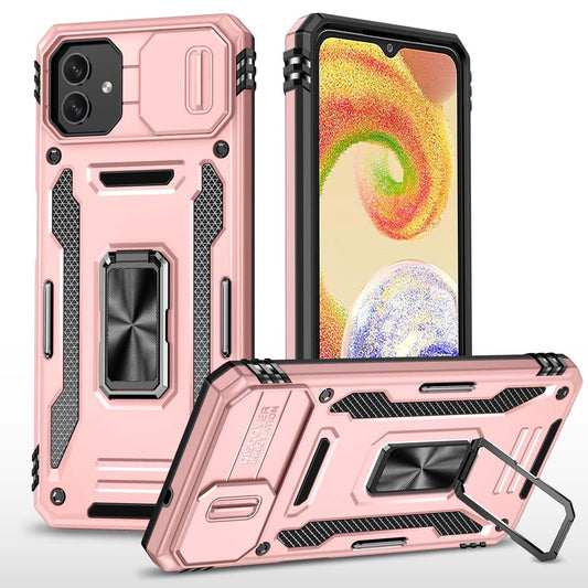 bigcousin ovitek z zascito kamere in stojalom za samsung galaxy m13 5g a04 roza