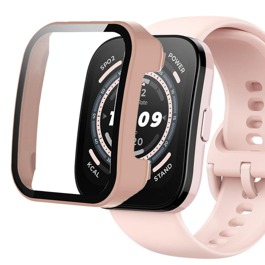 Zaštitna maska Amazfit Bip 5 + staklo – 360° (ružičasto)