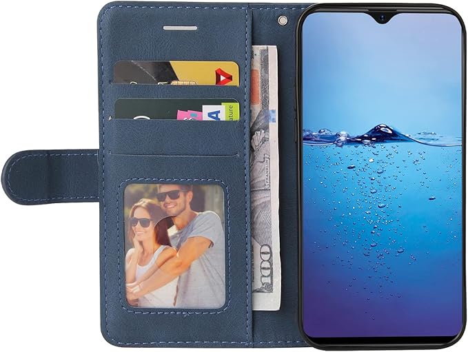 Preklopna torbica za Huawei P9 Lite iz umetnega usnja z TPU zaščito – modra