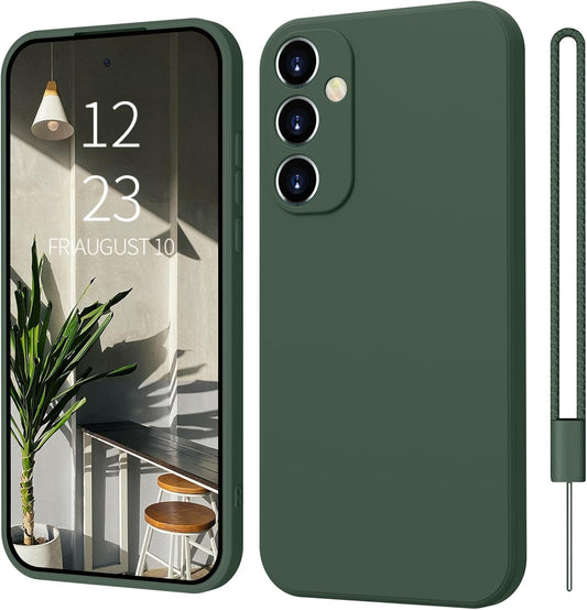 ElestBela Silicone Case for Samsung Galaxy S23 FE – Ultra-Thin Protective Case with Microfiber Lining (Matte Green)