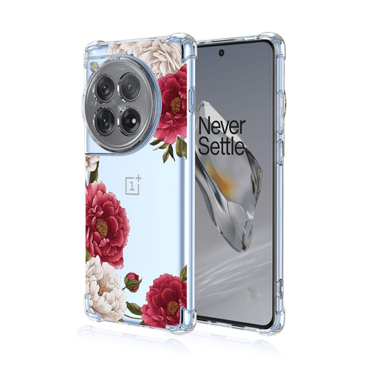 Prozoren ovitek Red Flower za OnePlus 12