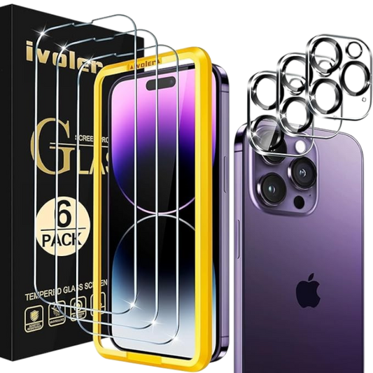Komplet 3x zaščitno steklo + 3x zaščita za kamero za iPhone 14 Pro – Infostyle