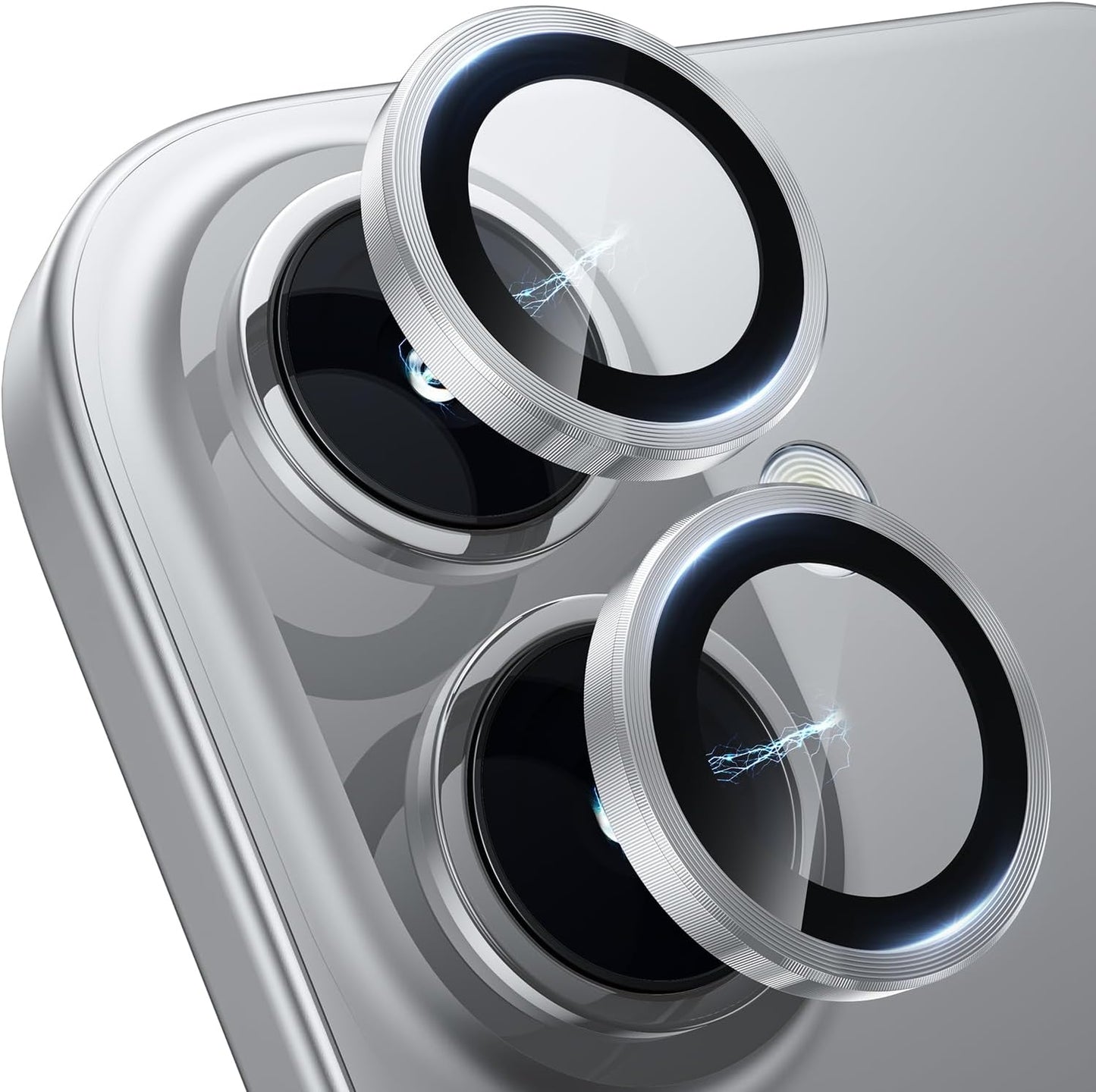 Hoerrye Protective Glass for iPhone 16 / 16 Plus Camera - Silver