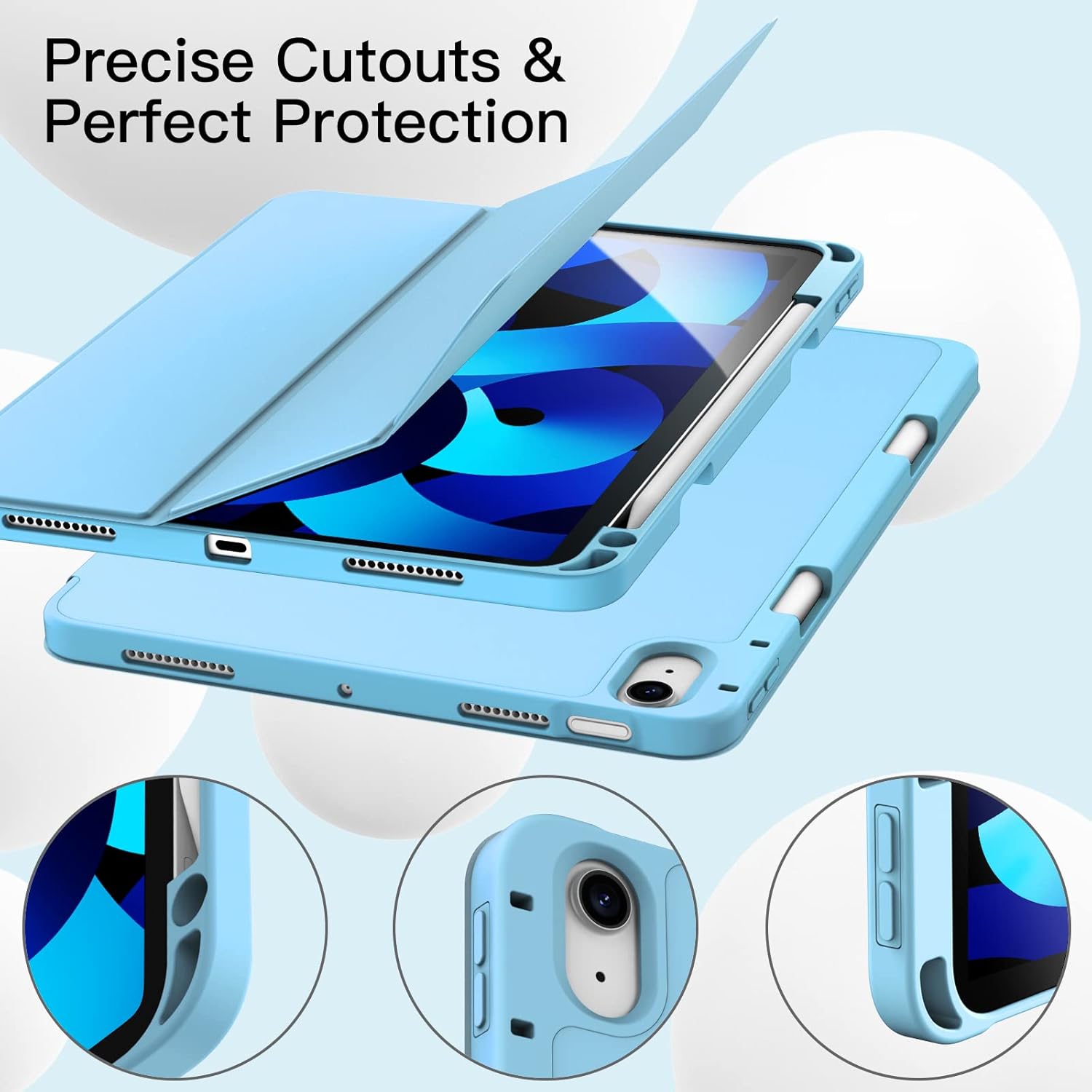 Ovitek ''JETech'' za iPad Air 11" M2 (2024), iPad Air 5/4 (2022/2020 5./4. gen.10,9") z držalom za svinčnik