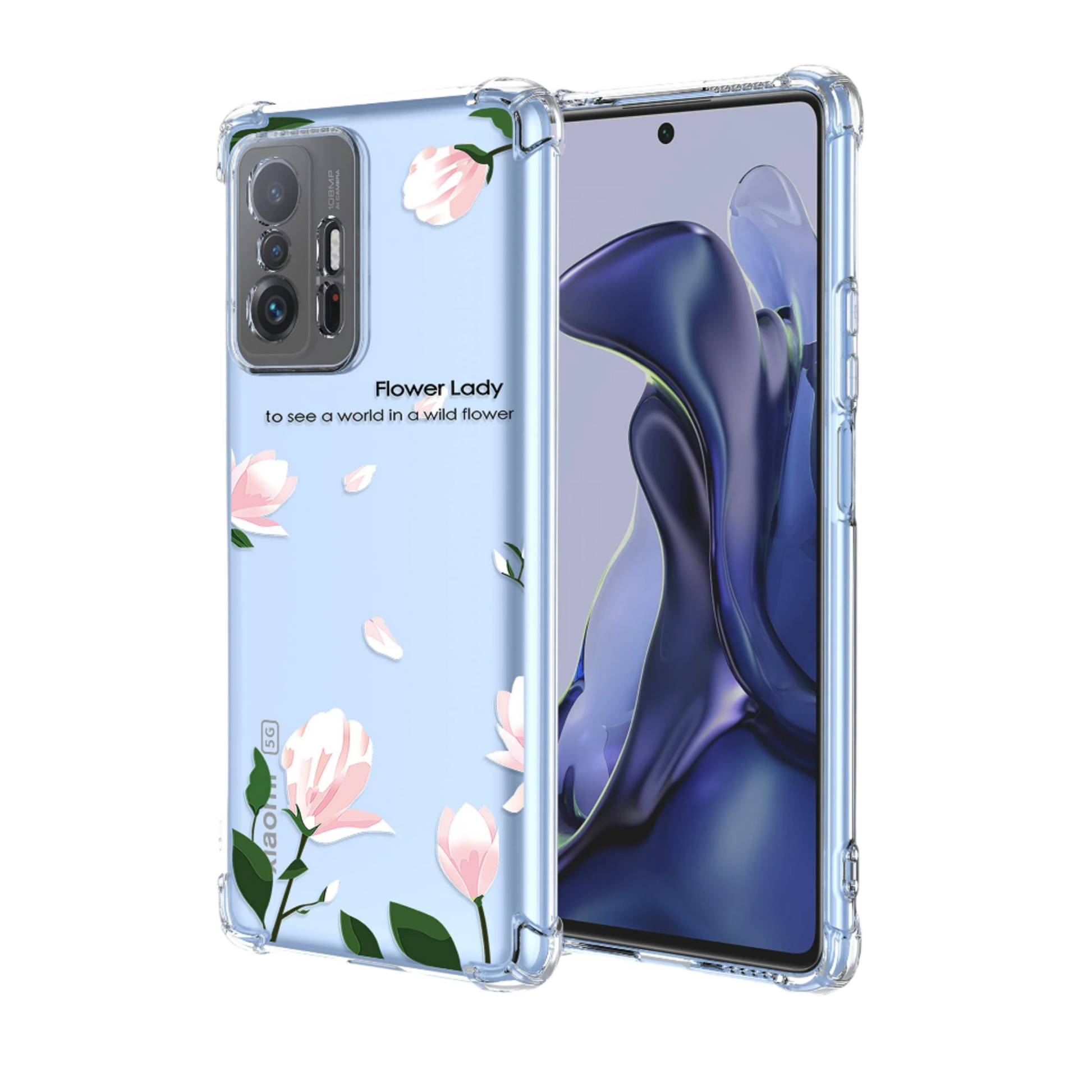 Prozoren ovitek "wild flower" za Xiaomi 11T/11T Pro – Infostyle