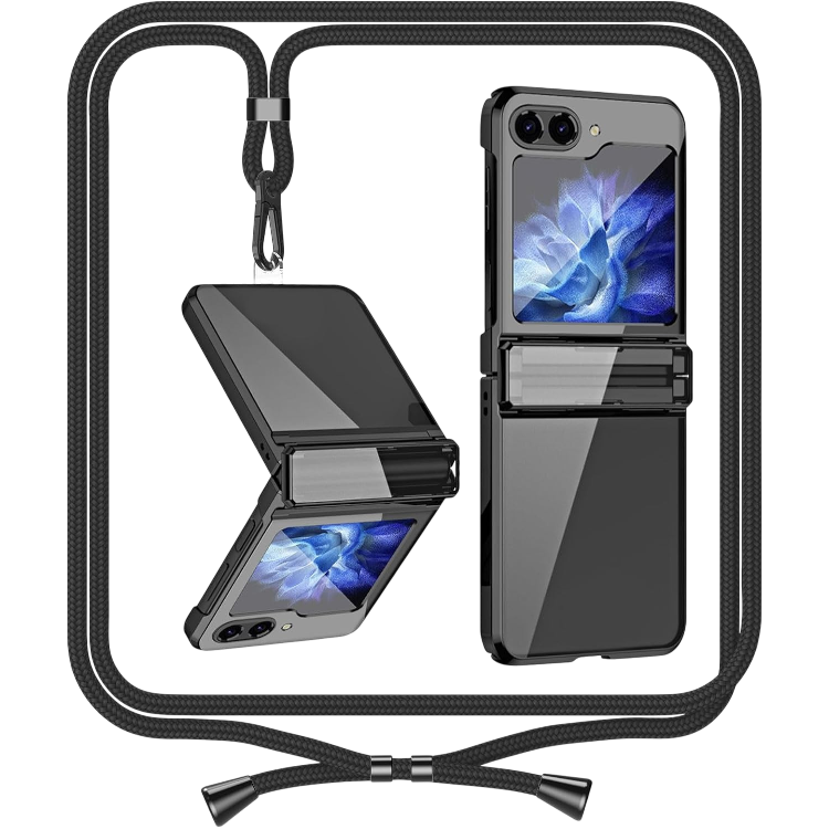 Ovitek "ANFAIRLACE" z vrvico za Samsung Galaxy Z Flip 5 – Črna