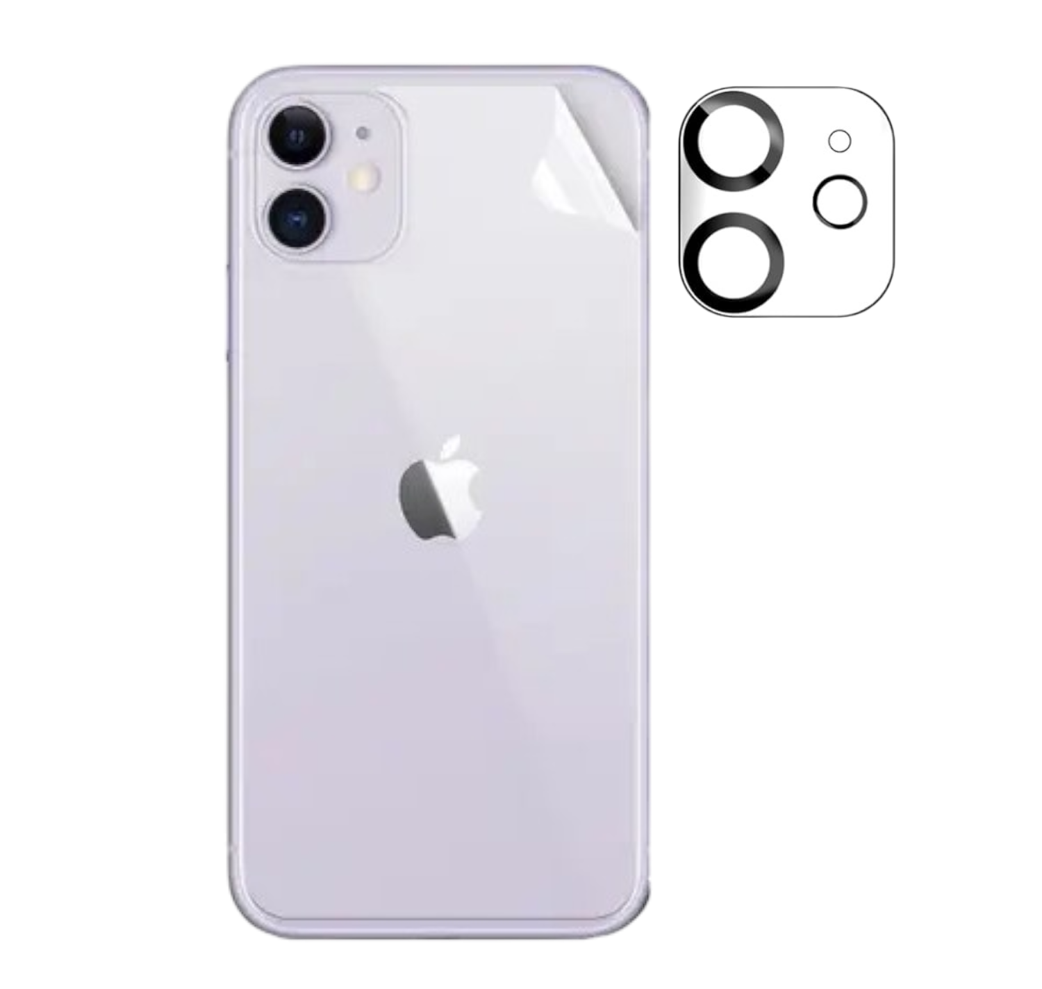 Zaščitno steklo za hrbtno stran + zaščita za kamero za iPhone 11 – Infostyle