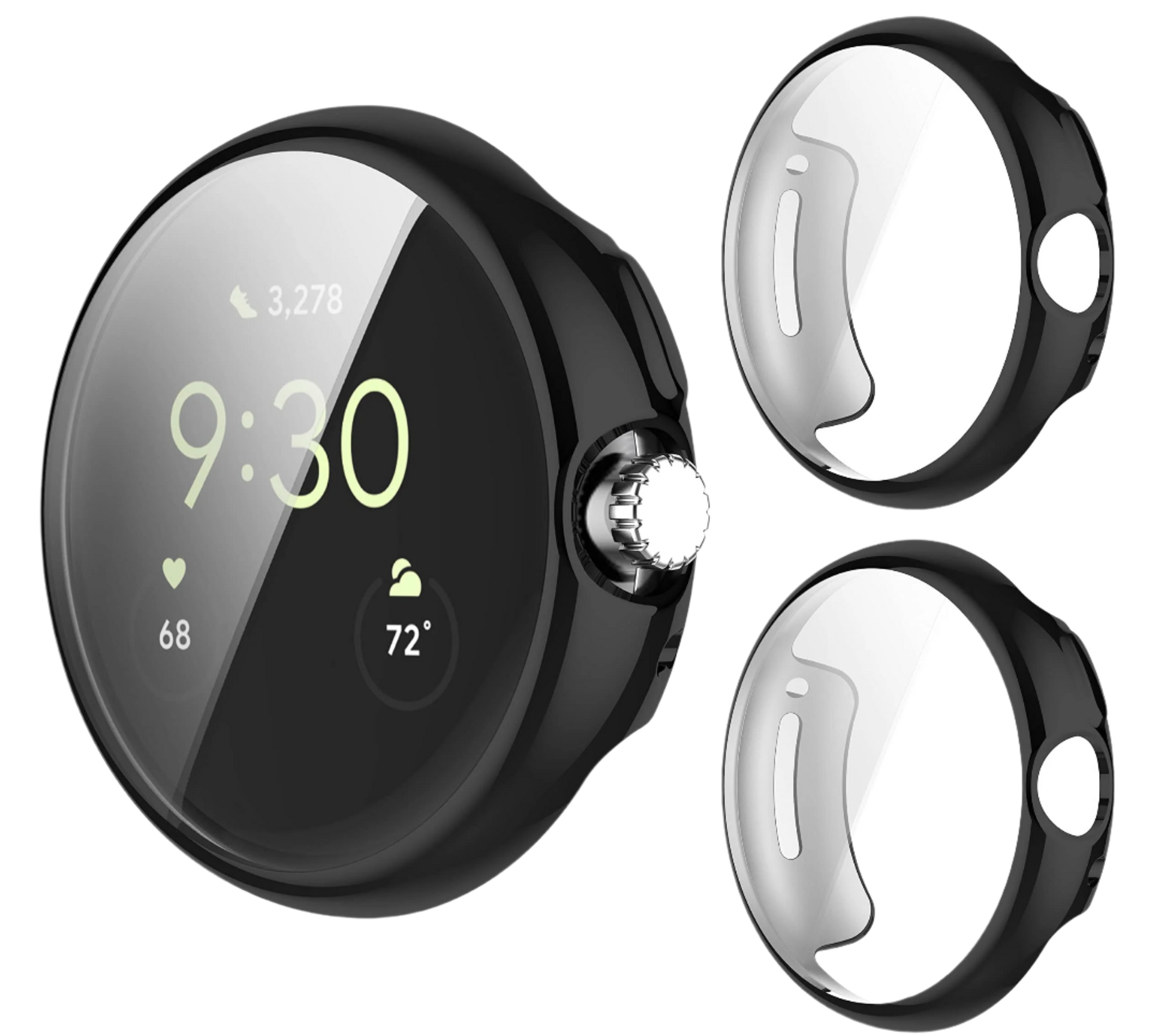 Ovitek za Google Pixel Watch 1/2/3 41mm, 2kos – Infostyle – Črna
