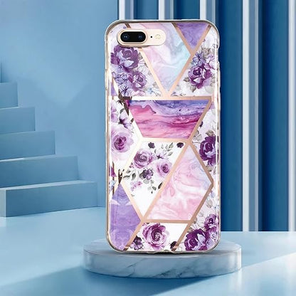 Ovitek za iPhone 6/7/8/SE 2020/2022 – prosojen z bleščečim marmornim vzorcem - vijolična