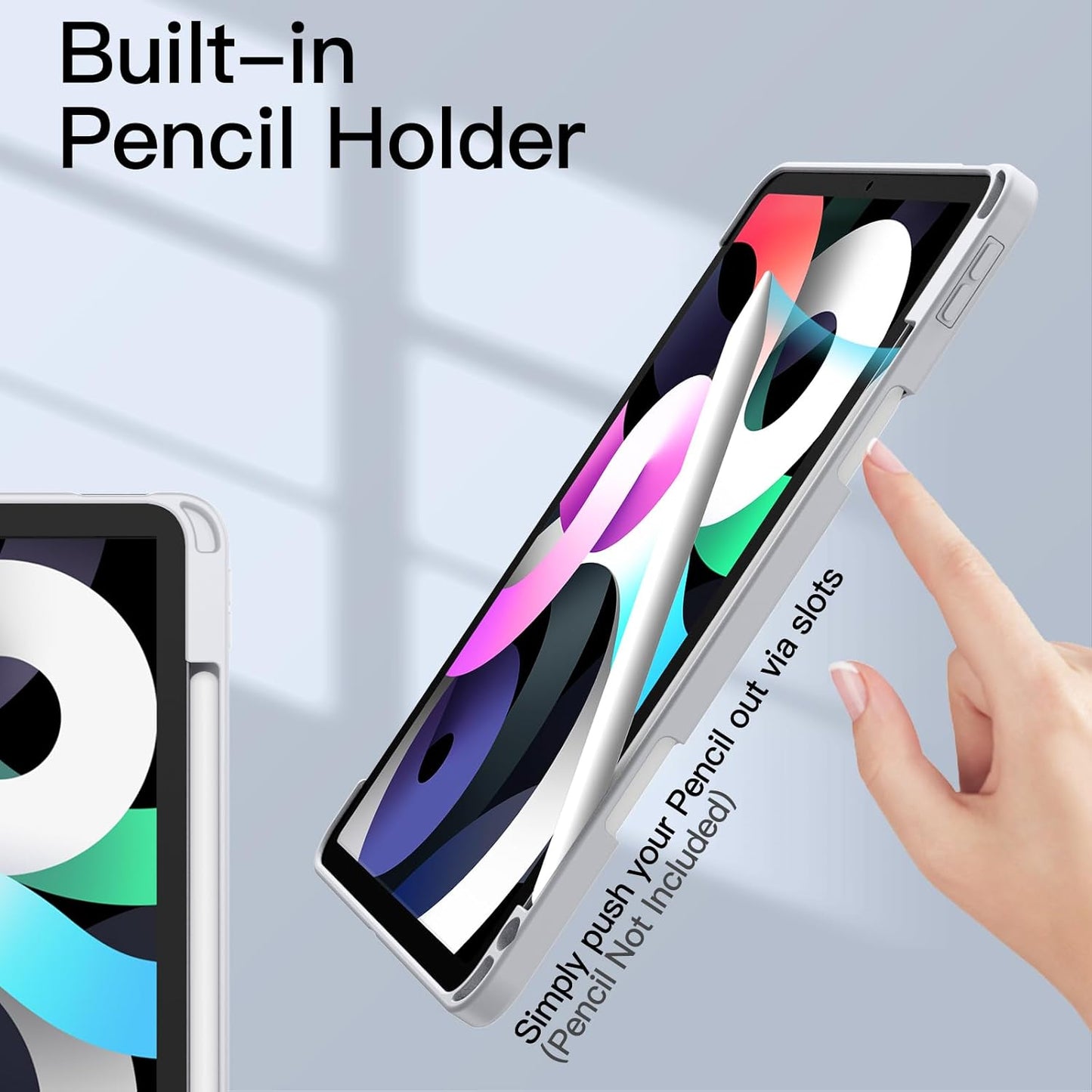 Ovitek ''JETech'' za iPad Air 11" M2 (2024), iPad Air 5/4 (2022/2020 5./4. gen.10,9") z držalom za svinčnik