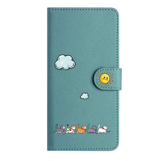 Preklopna torbica "Kittens" Samsung Galaxy S24 Ultra zelena – Infostyle – Zelena