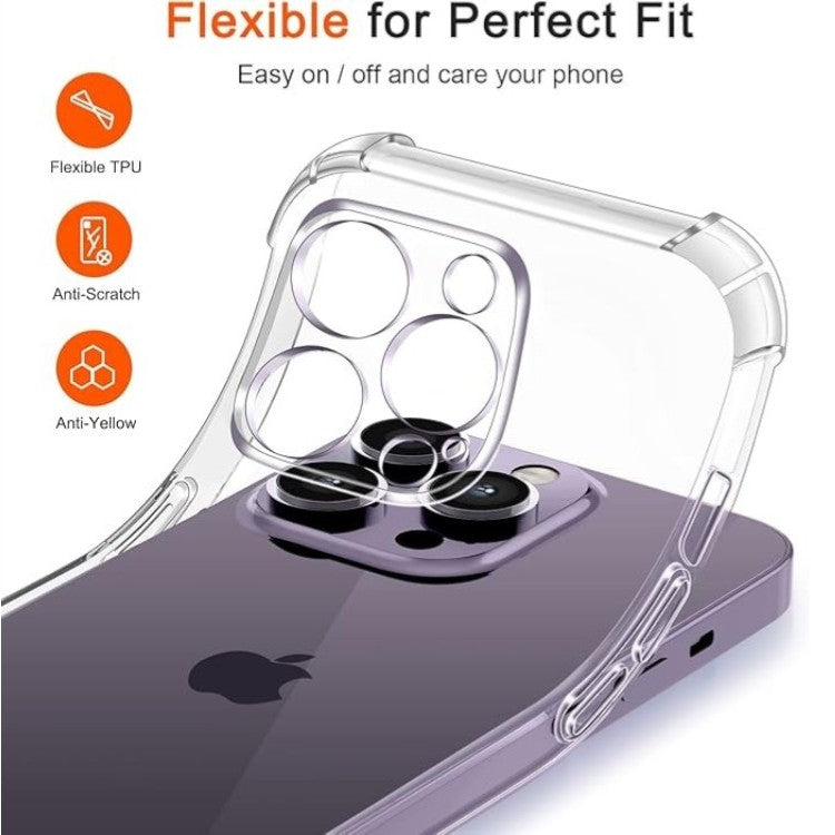 Komplet ovitek + 3x zaščitno steklo "Ivoler" za telefon iPhone 14 Pro – Infostyle