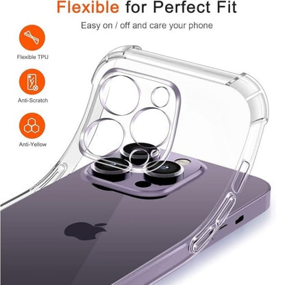 Komplet ovitek + 3x zaščitno steklo "Ivoler" za telefon iPhone 14 Pro – Infostyle