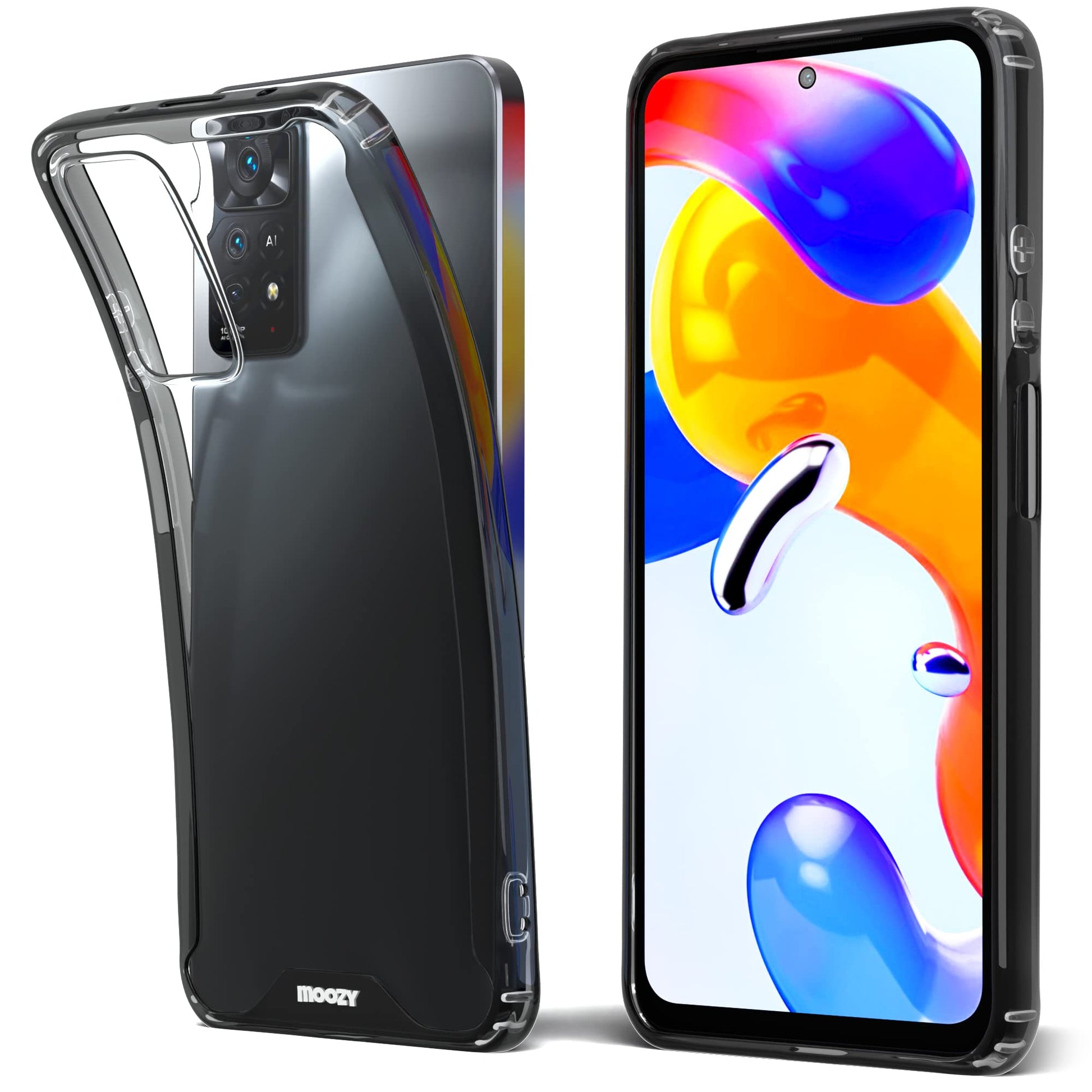 moozy xframe ovitek za xiaomi redmi note 11 11s crn prozoren