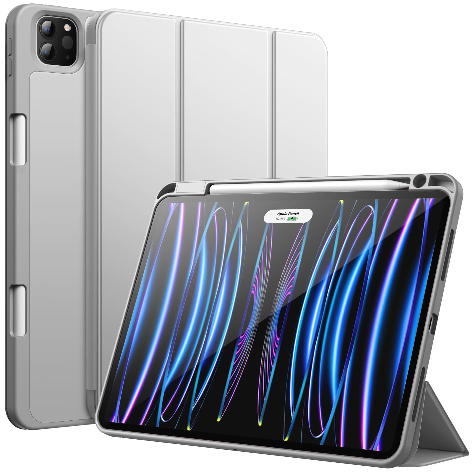 jetech ovitek za ipad pro 11 z drzalom za svincnik srebrna