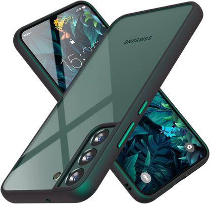 Ovitek za telefon Samsung Galaxy S22, črno zelena – MATEPROX – Prozorna / PC + TPU silikon