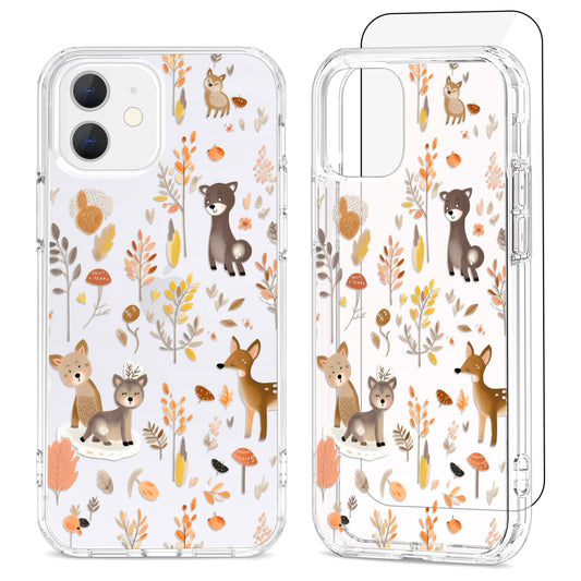 ovitek woodland animals z zascitnim steklom za iphone 12 12 pro