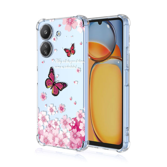prozoren ovitek metulj rozice za xiaomi poco c65 redmi 13c