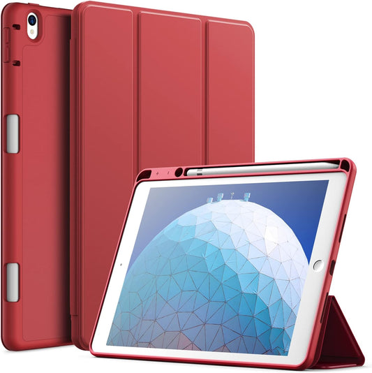 JETech futrola za iPad od 9,7 inča (5./6. generacija, 2017./2018.) s držačem za olovku – tamnocrvena