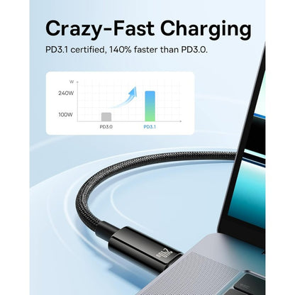 Kabel USB C v USB C 240w, 2m č – Baseus