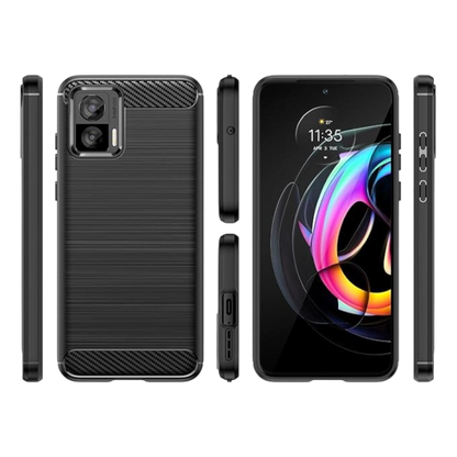 Komplet ovitek "carbon" + zaščitno steklo za Motorola Moto Edge 30 Neo – Infostyle