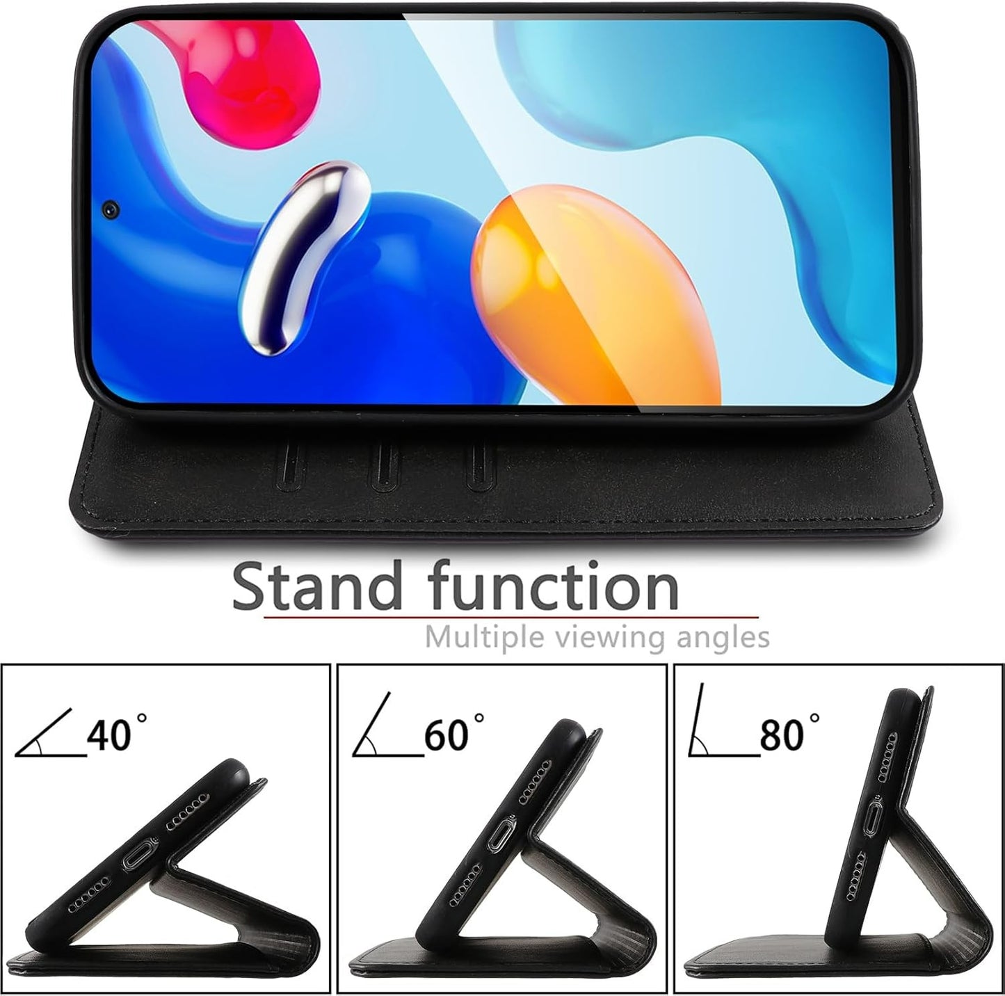 Preklopna torbica za telefon Xiaomi Redmi 12C/11A, črna – Infostyle