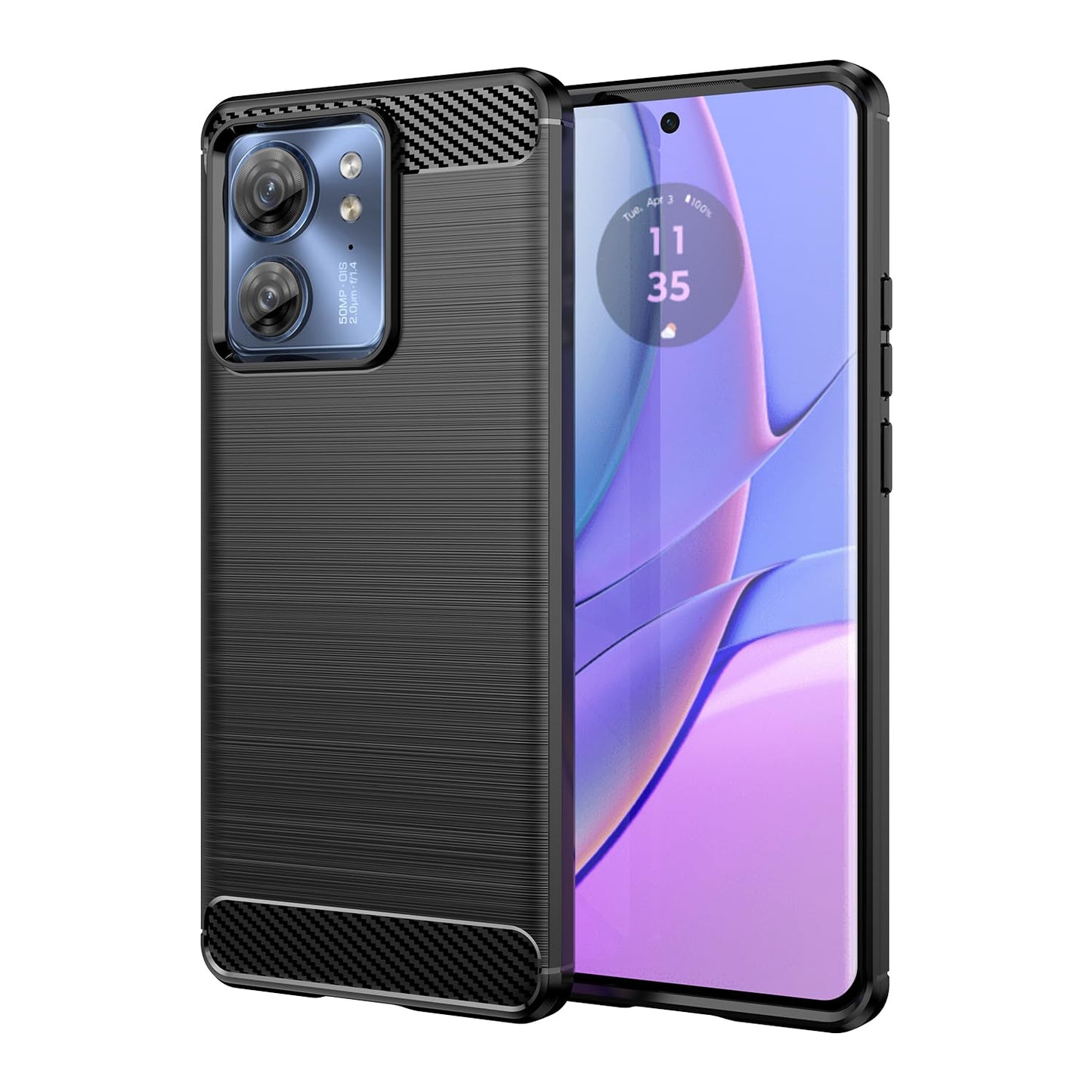 Carbon silikonski ovitek za Motorola Edge 40 – mehak TPU, nedrseč (črn)