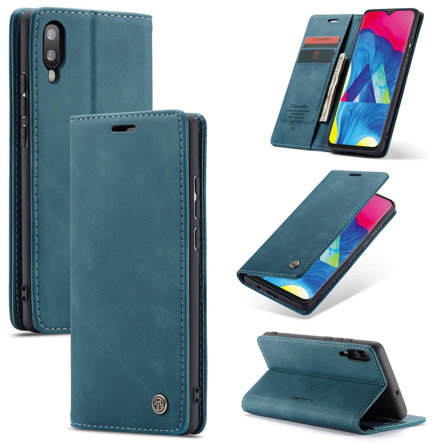 preklopna torbica bigcousin za samsung m10 modra