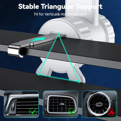 Ktryman MagSafe2 Magnetic Car Phone Holder - 360° Holder for iPhone and MagSafe Devices - white