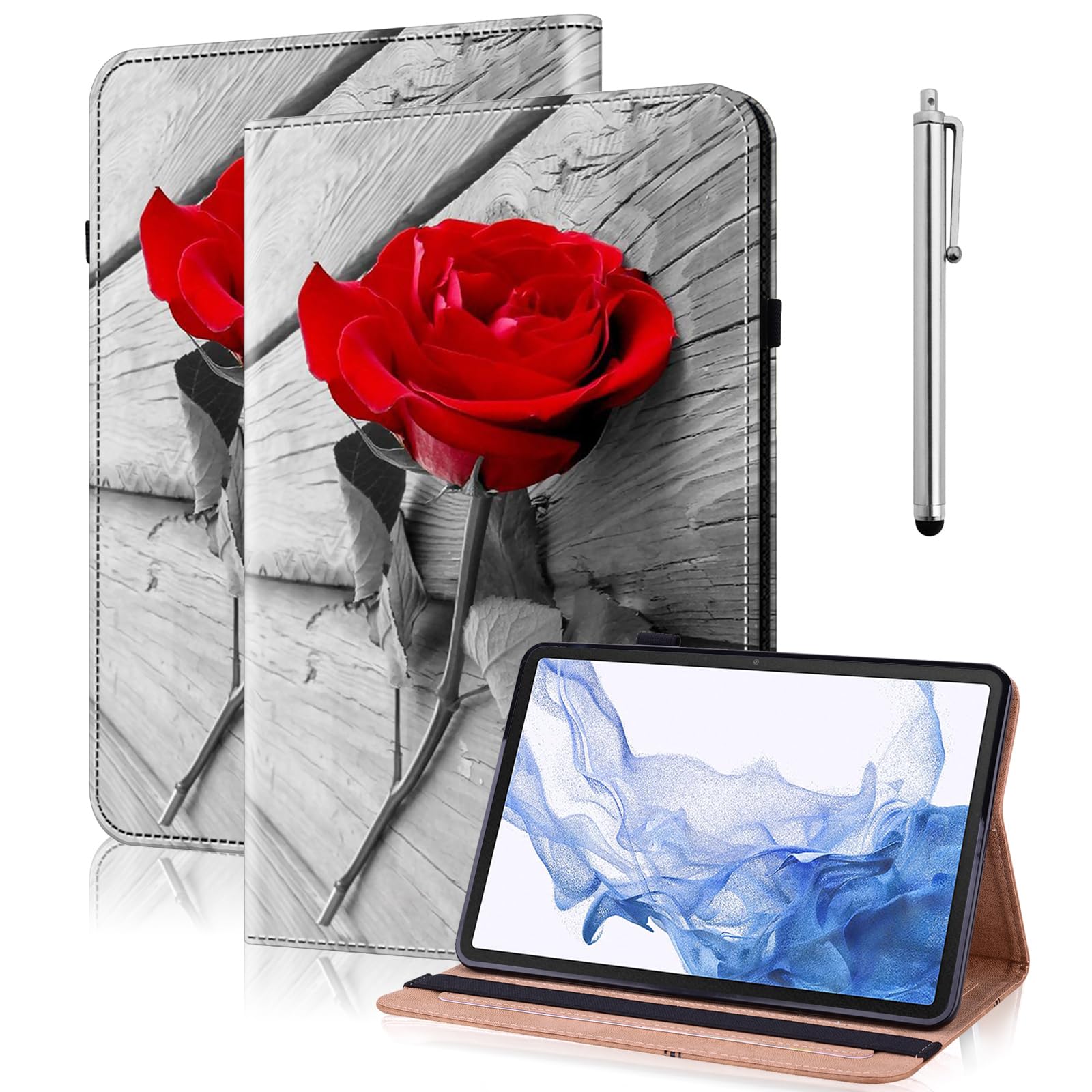 ovitek s pisalom za xiaomi redmi pad 10.61 rdeca vrtnica