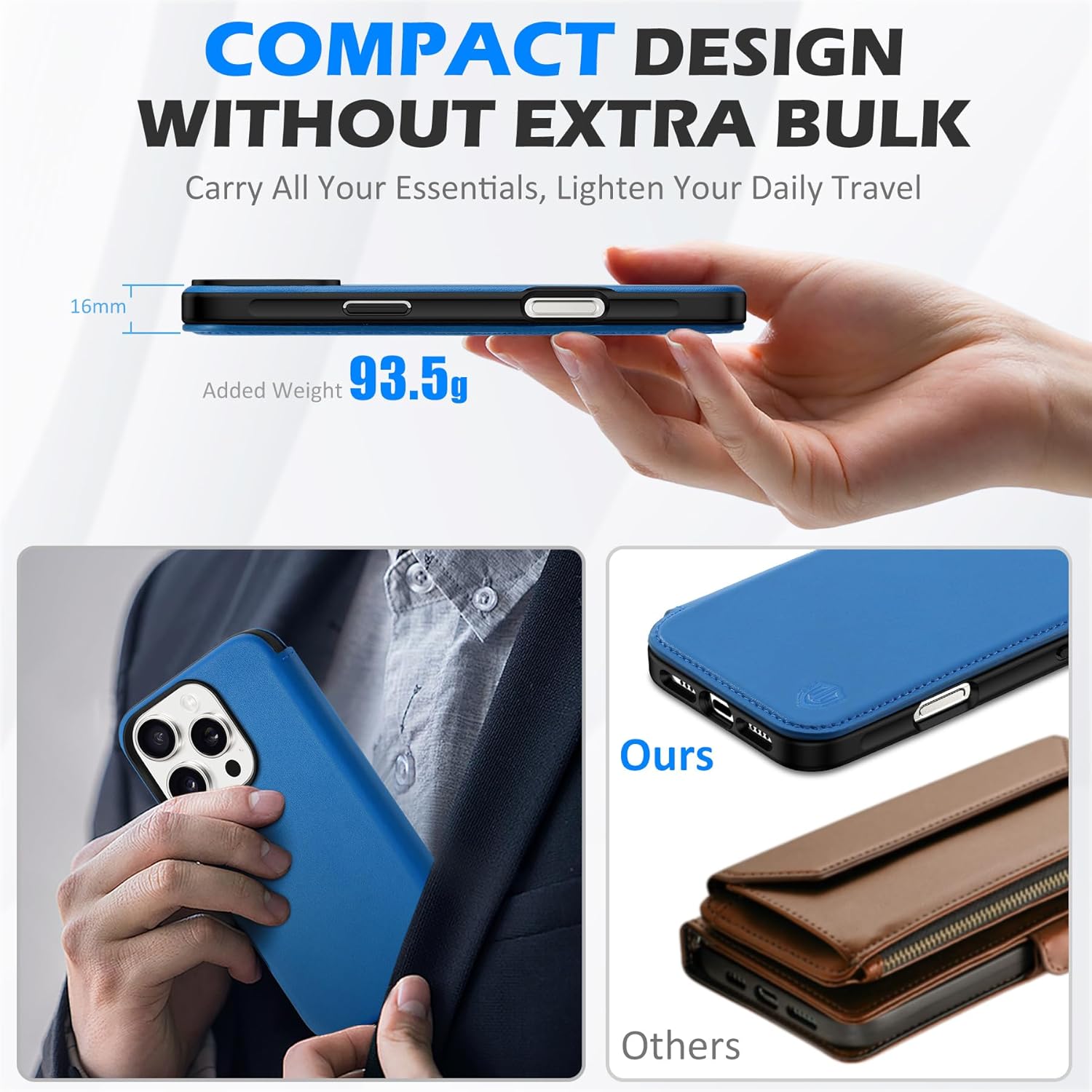 Preklopna torbica za telefon "Shieldon" iPhone 16 Pro