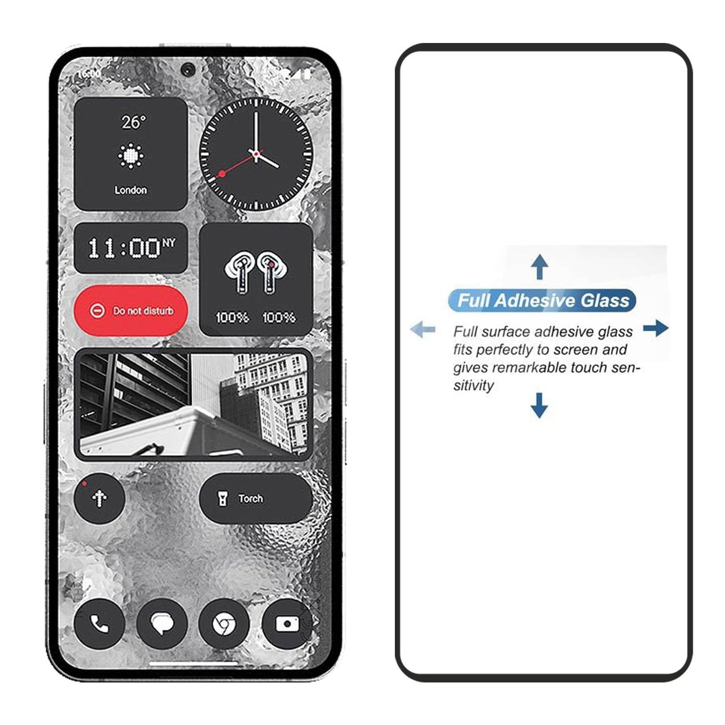 Zaščitno steklo s črno obrobo za Nothing Phone 2