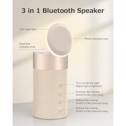 Bluetooth zvočniki ''COLSUR'' z nočno lučko, 2 v 1 brezžična polnilna postaja