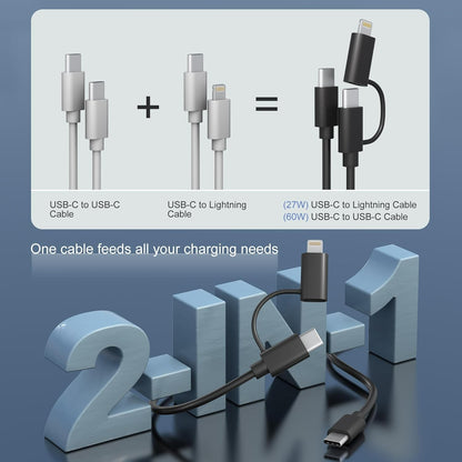 Kabel ''2v1'' USB C v USB C + Lightning – AICase