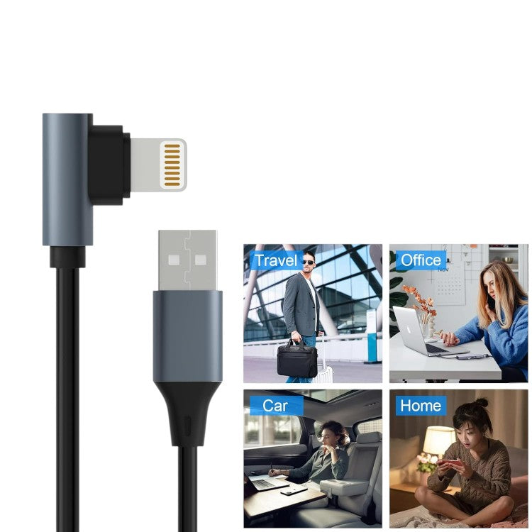 Ukrivljen polnilni kabel USB A v Lightning – Infostyle