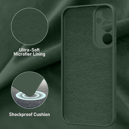 ElestBela silikonski ovitek za Samsung Galaxy S23 FE – ultra tanek zaščitni ovitek z mikrovlakni (mat zelena)