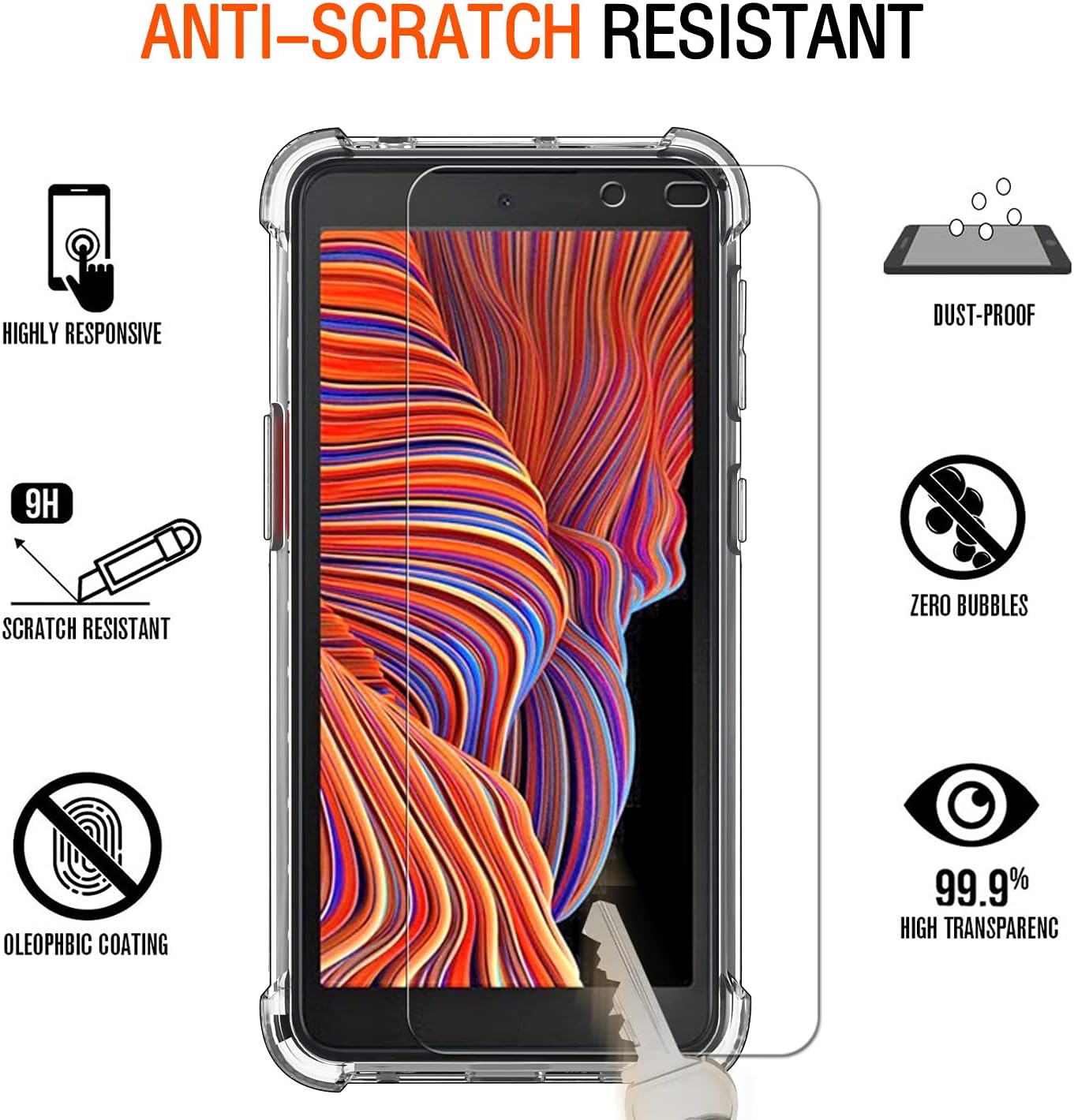 iVoler screen protector for Samsung Galaxy Xcover 5 - black frame
