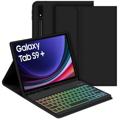 Ovitek s tipkovnico za Samsung Galaxy Tab S9+ 12.4 Inch 2023 – GOOJODOQ – Črna