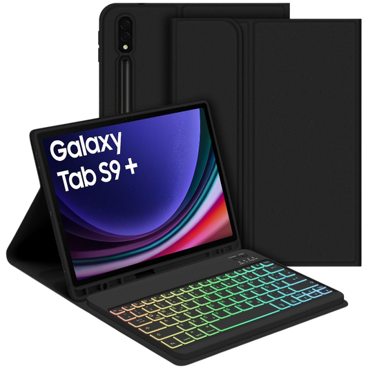 Ovitek s tipkovnico za Samsung Galaxy Tab S9+ 12.4 Inch 2023 – GOOJODOQ – Črna