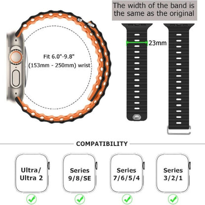 Pašček "Anlinser" za Apple Watch Ultra 2/Ultra SE Series 9 8 7 6 5 4 3 (49/45/44/42mm) črno-oranžna – Infostyle